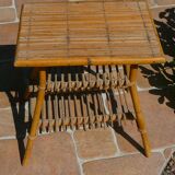 Table basse en rotin et osier