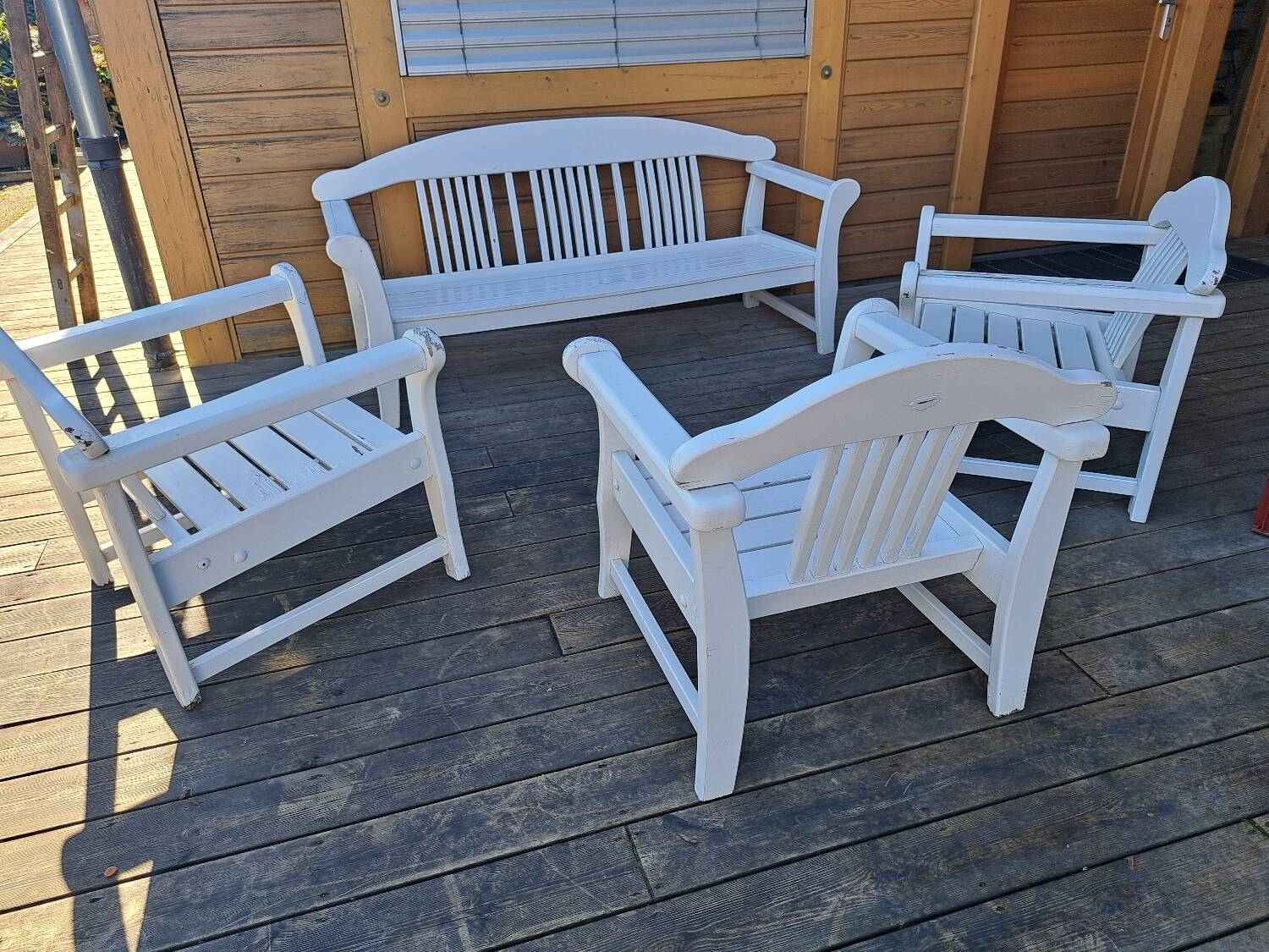 Vintage wooden outdoor furniture