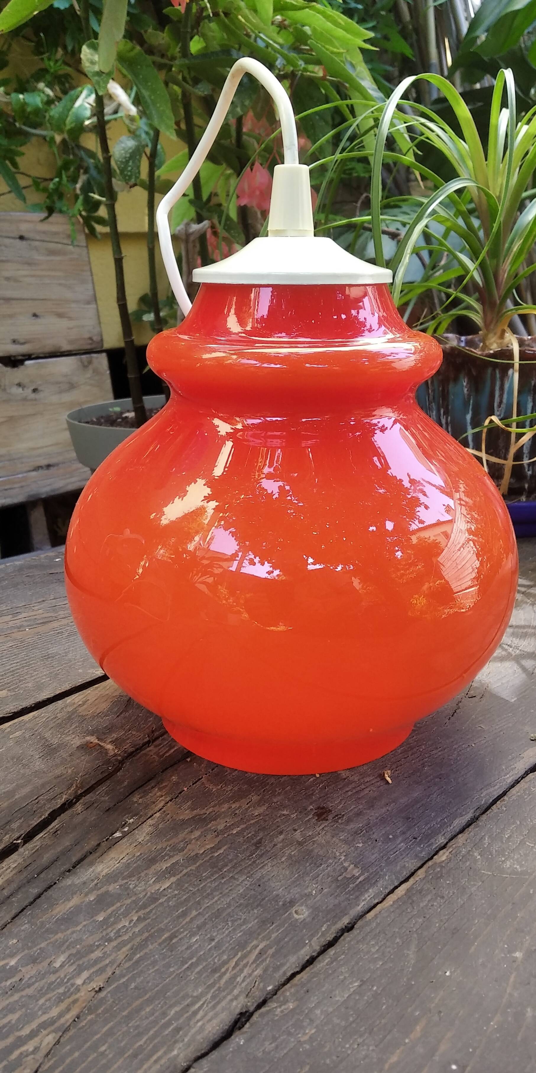 Vintage opaline pendant light