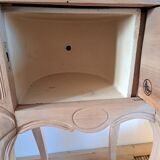 Louis XV style bedside side table in light wood