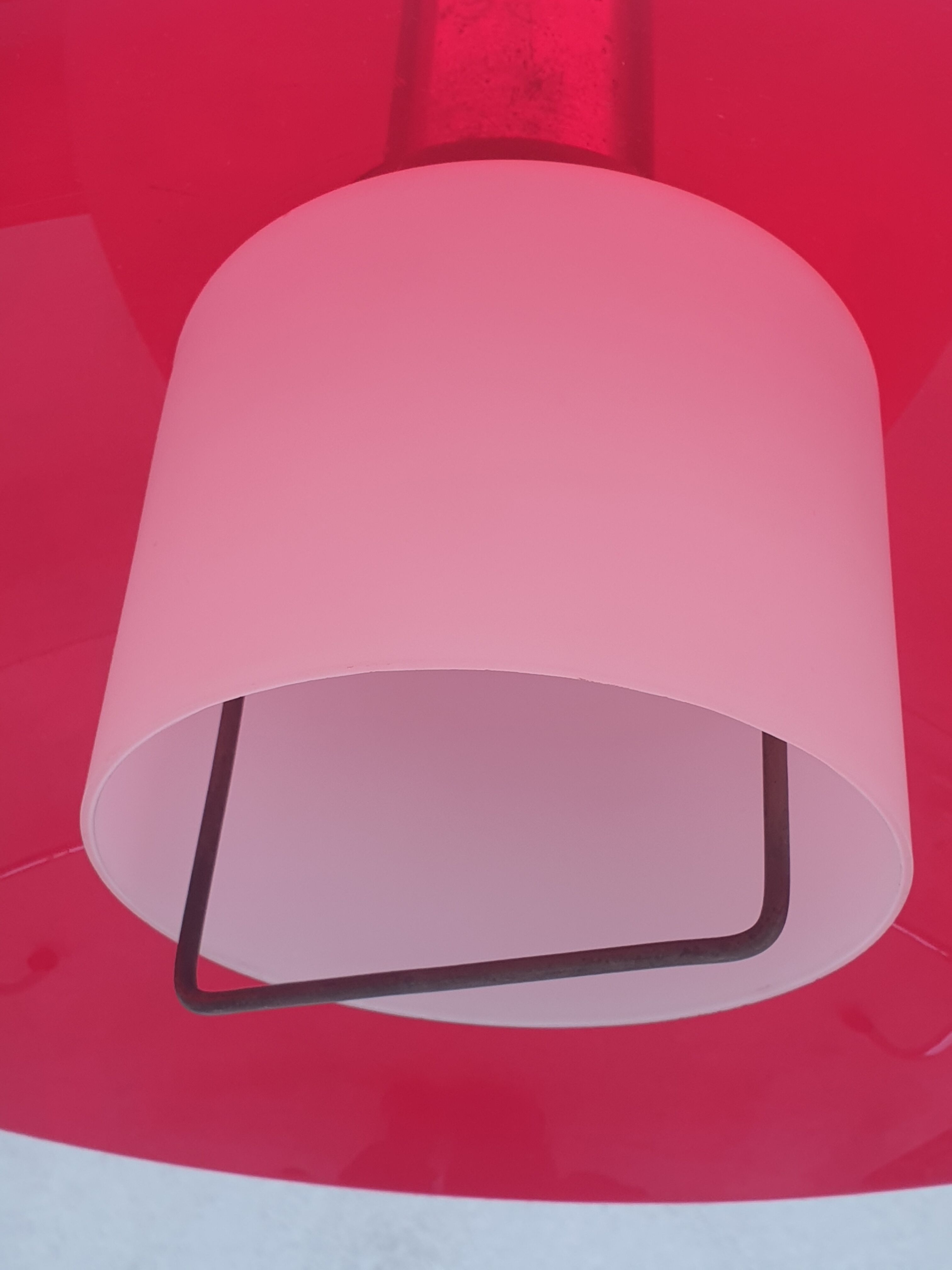 Mid-century chandelier in red acrylic glass from stilux milano