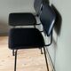 Metal chair and black faux leather, 1950s.