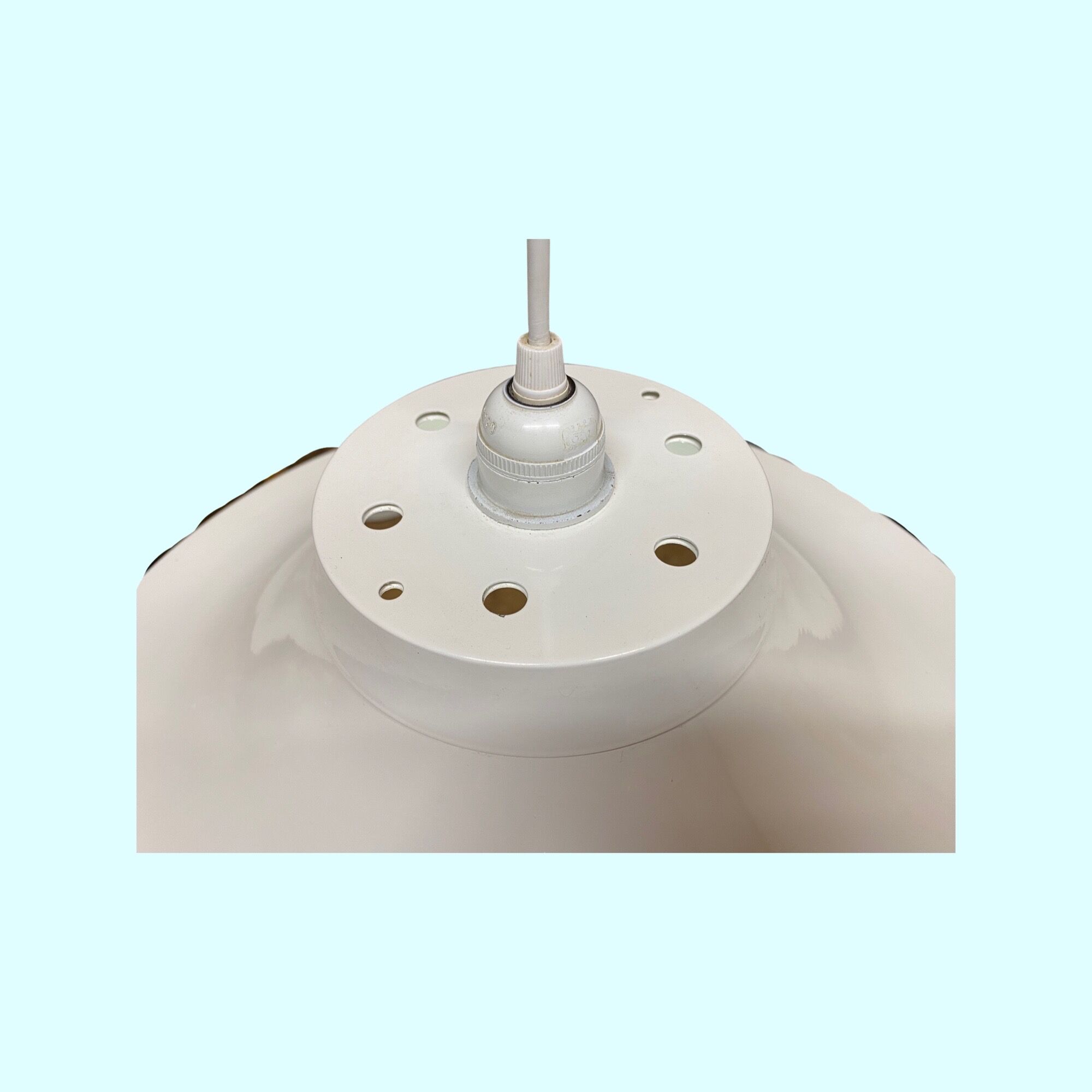 Danish Vintage Hanging Light 1970s | Mid Century Scandinavian Modern Lighting | White Retro Pendant