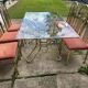 Italian brass dining table and chairs, 1970s, set of 7