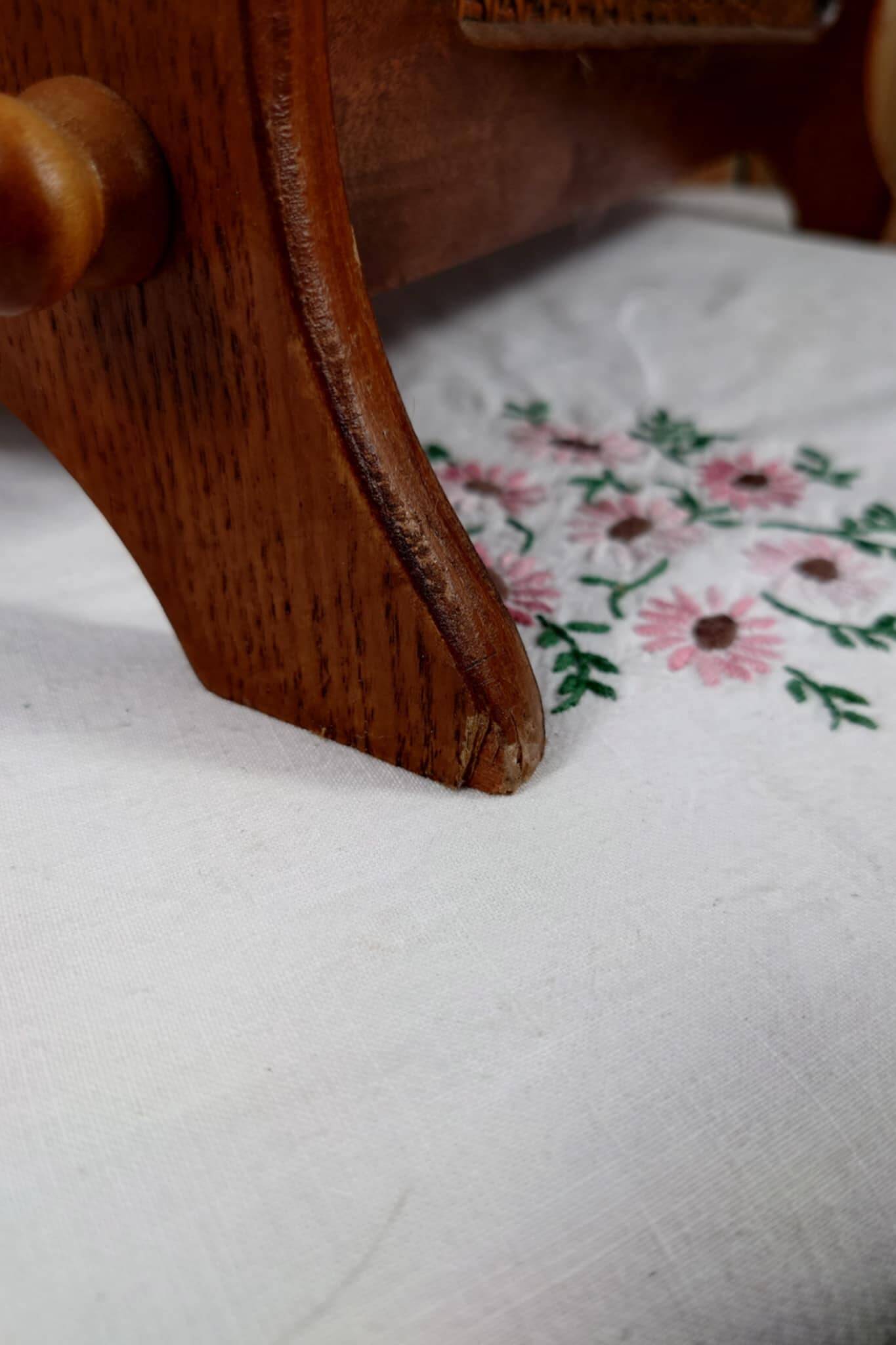 Antique wooden and cane magazine rack