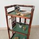 Vintage standing shelf in bamboo and rattan 60s/70s