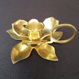 Small brass flower candle holder