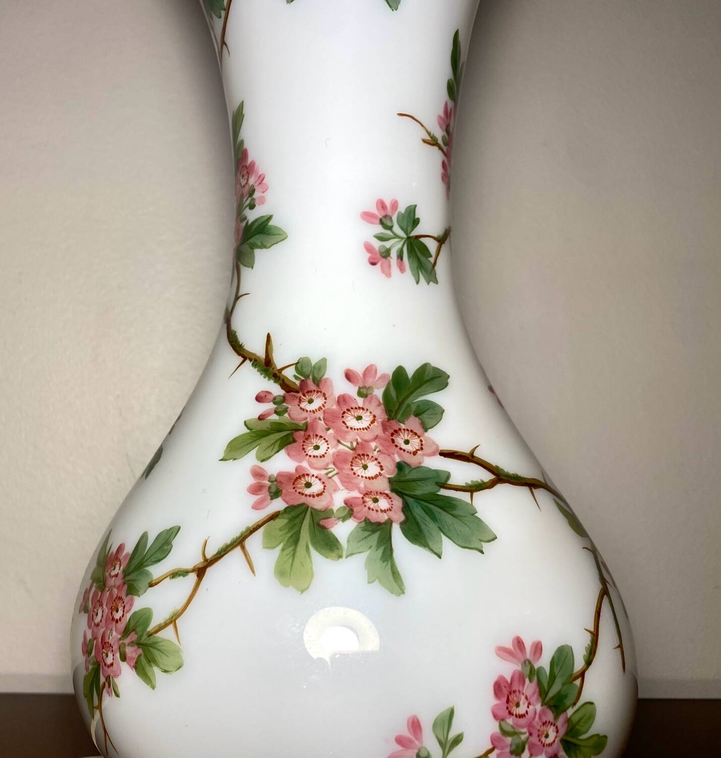 Baccarat Lampe Opaline peint main