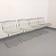 Set of 4 vintage Italian chairs by Gastone Rinaldi in chrome metal.