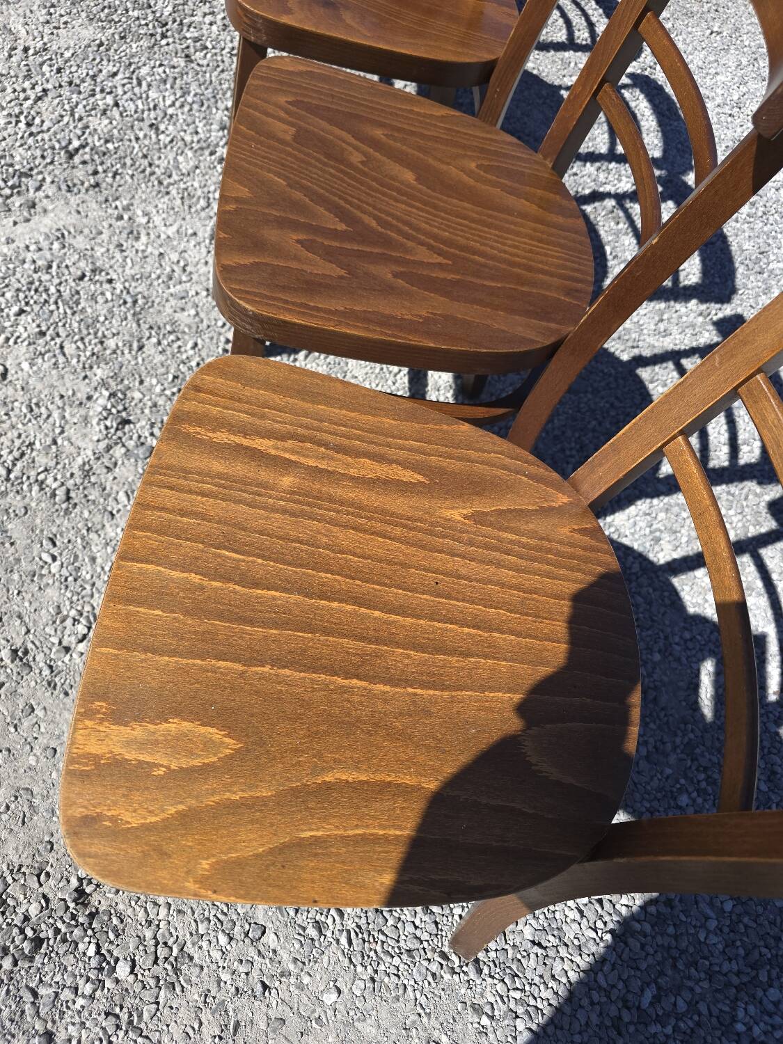 7 chaises de bistrot en bois courbé Baumann