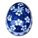 Ceramic egg box 13cm candy box hand painted 1930 floral flower pattern old vintage jewelry