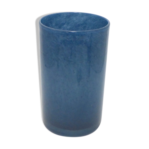 vase rouleau en verre - bleu