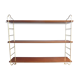 Wall shelves in brass and teak of the 1960s