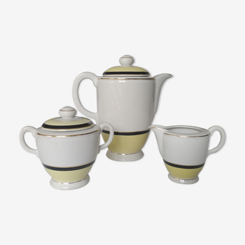 Coffee maker, sugar bowl, milk pot set