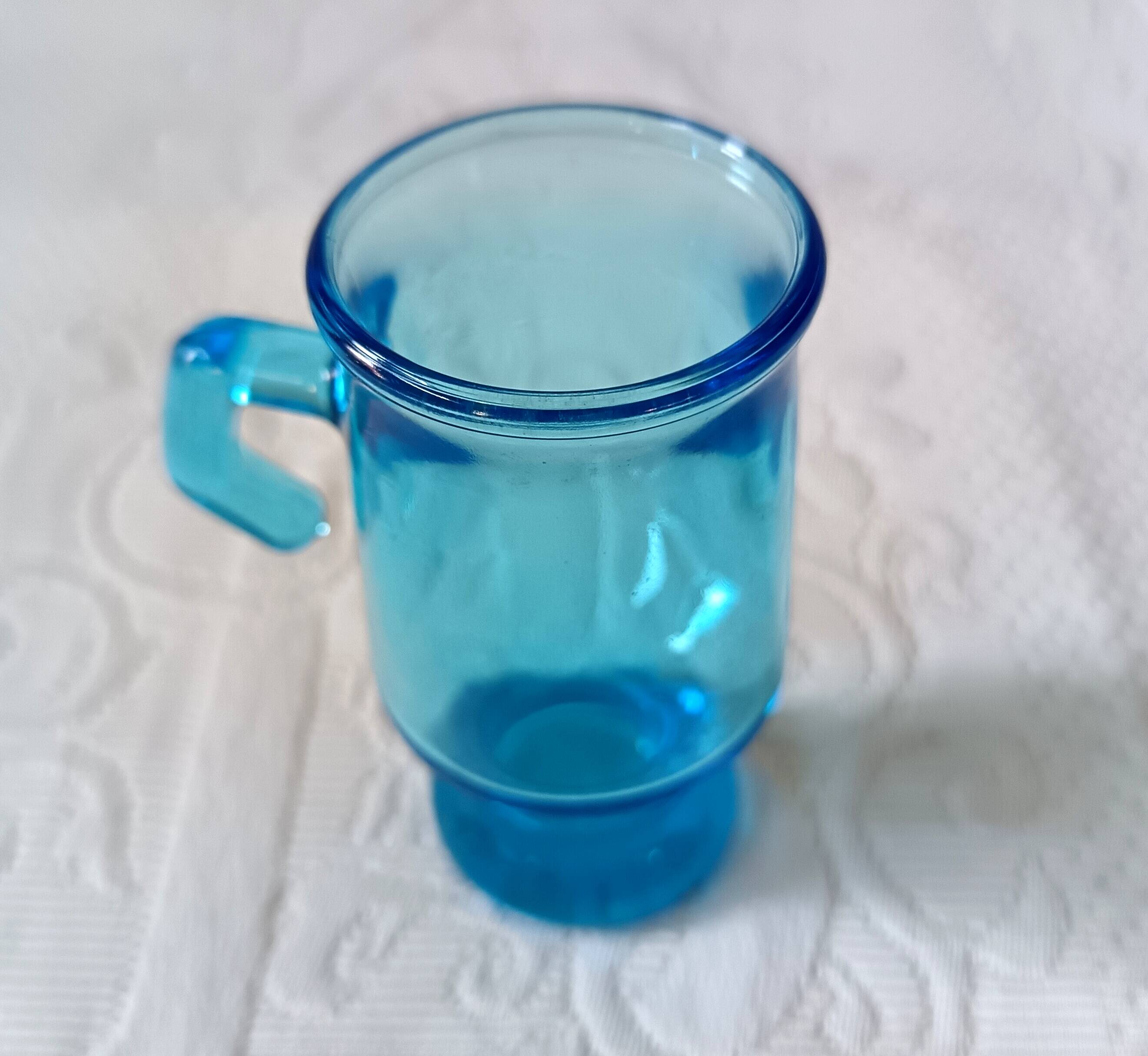 6 vintage turquoise liqueur glasses, schnapps glasses, cho style shot glasses