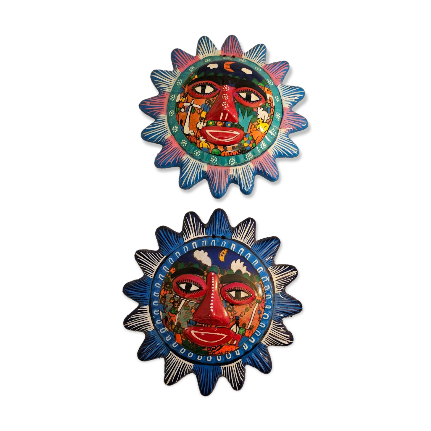 2 Mexican ceramic masks