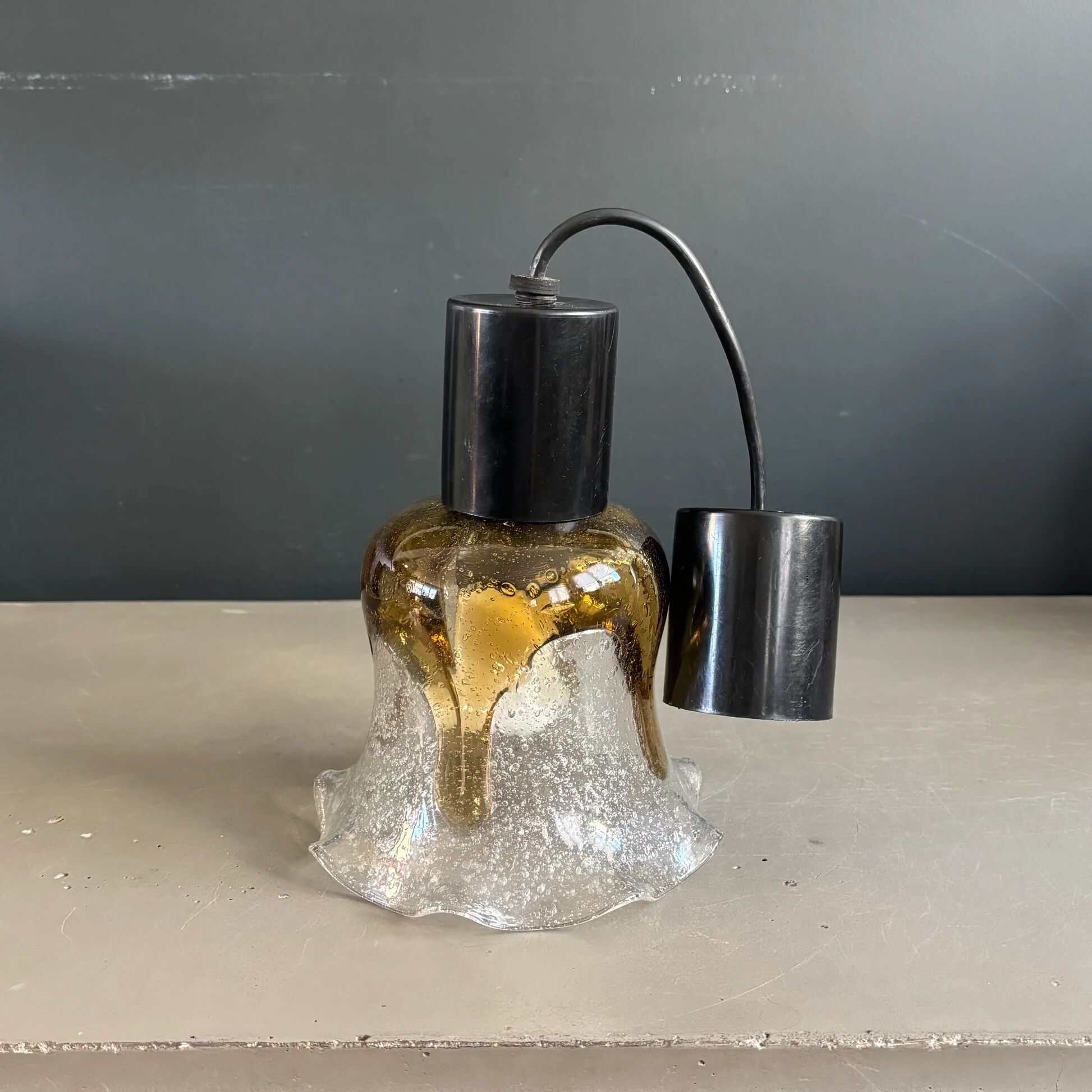 Two-coloured bubble glass tulip pendant light