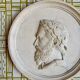 Wall medallion, antique-style plaster portrait