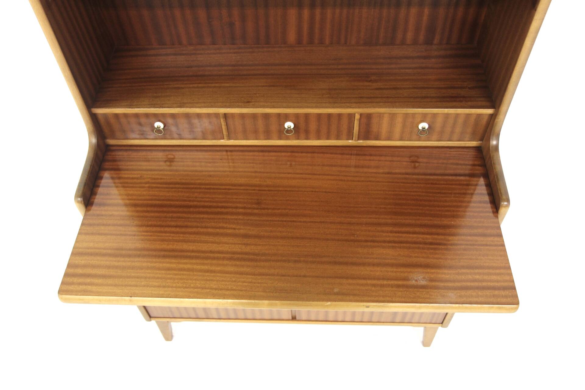 Scandinavian mahogany secretary desk, Denmark, 1950