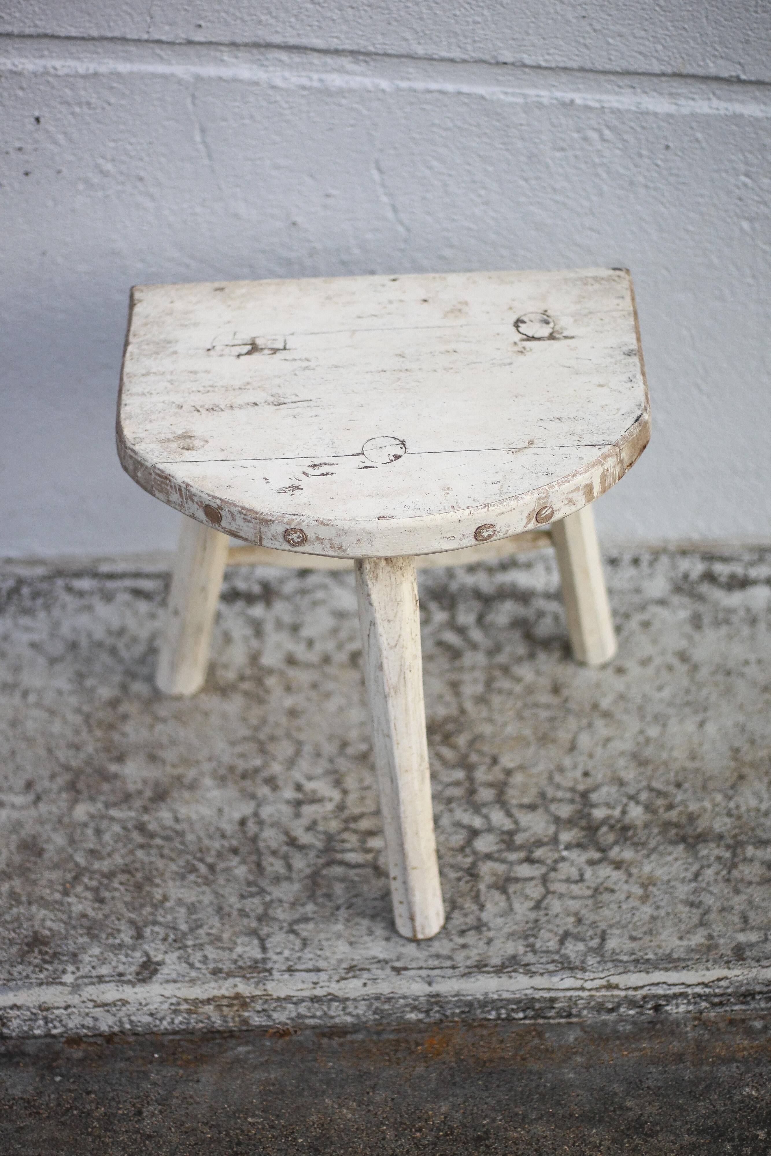 Tripod stool, wooden stool, milking stool, antique stool