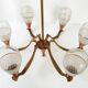 Lustre 1950 en laiton et cuivre vintage