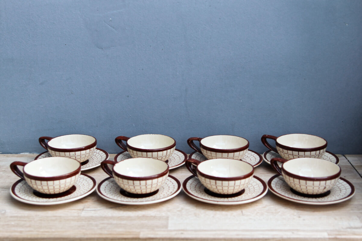 Tea service, coffee, faience de Longchamp, 50s