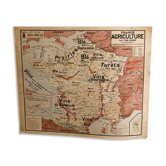 Ancienne carte de France scolaire - Armand Colin, années 50