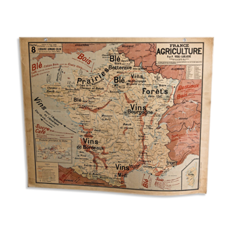 Old map of France school - Armand Colin, 50s