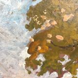 Oil on panel "Park of the Palace of Versailles" signed R. Chartier, late 19th century.