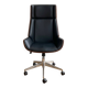 Designer office chair walnut black leather