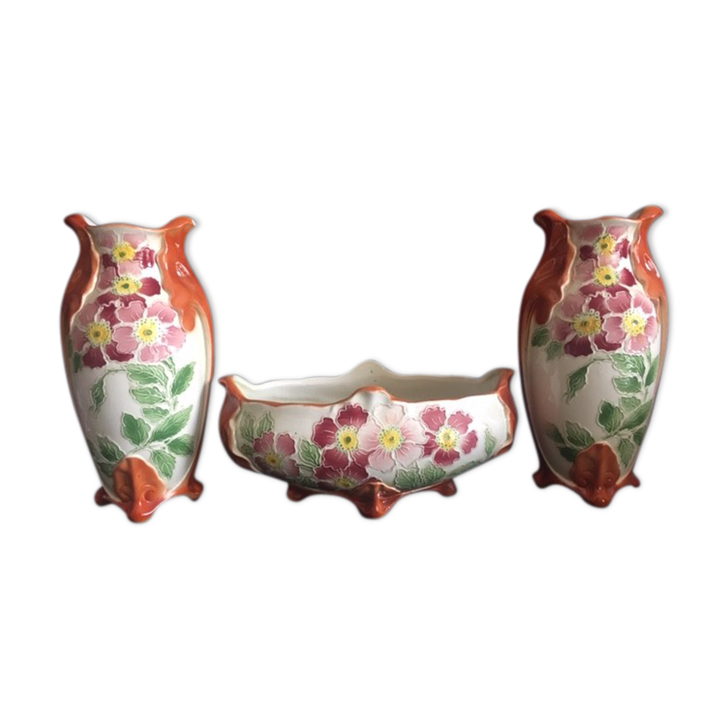 Lot vases and a garden dabbling 1900