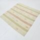 4x4 Cream Pale Red Square Vintage Kilim Rug, 136x142Cm