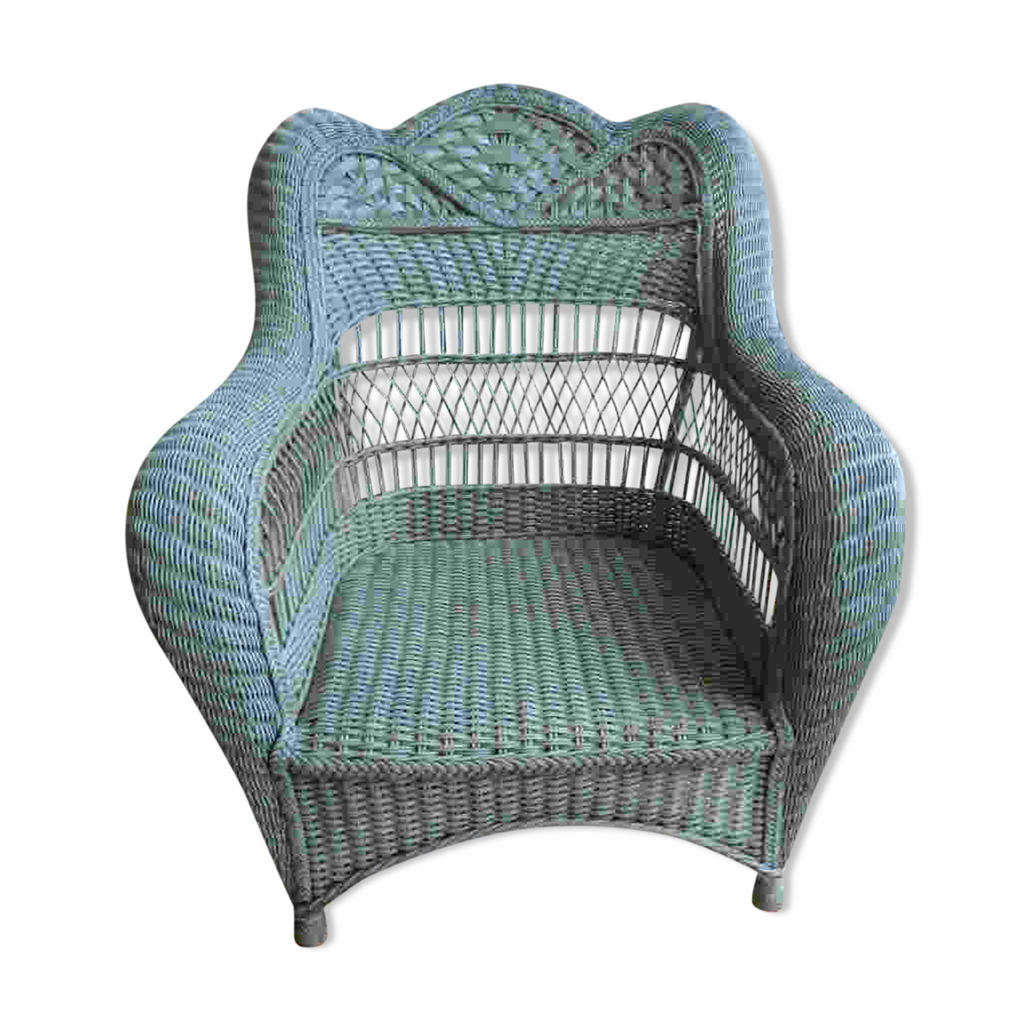 Fauteuil en rotin vert