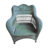 Fauteuil en rotin vert