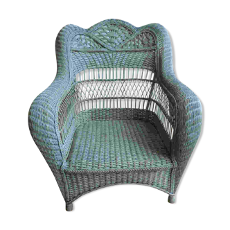 Fauteuil en rotin vert