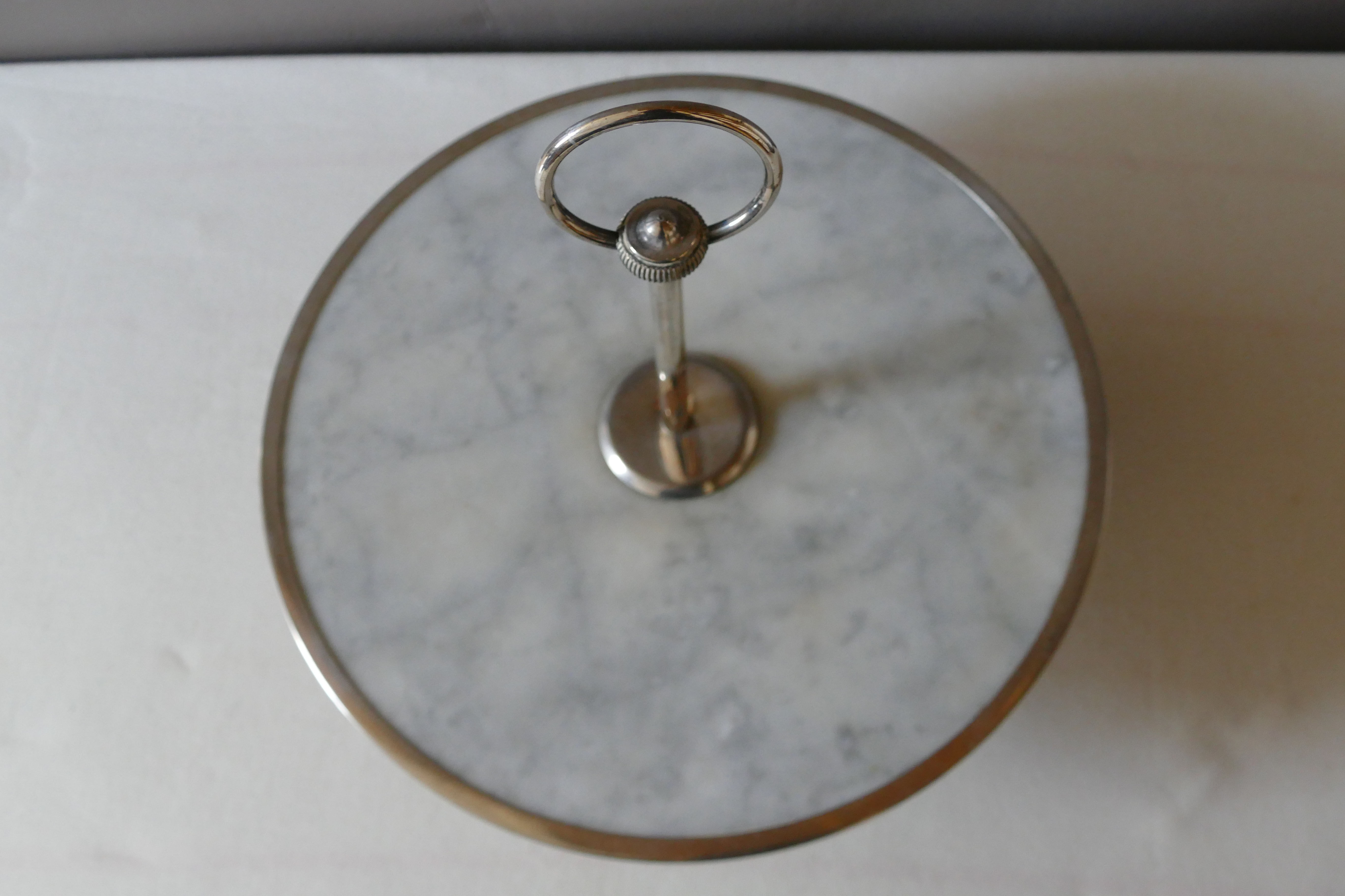 Marble and silver cheese platter