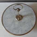 Marble and silver cheese platter