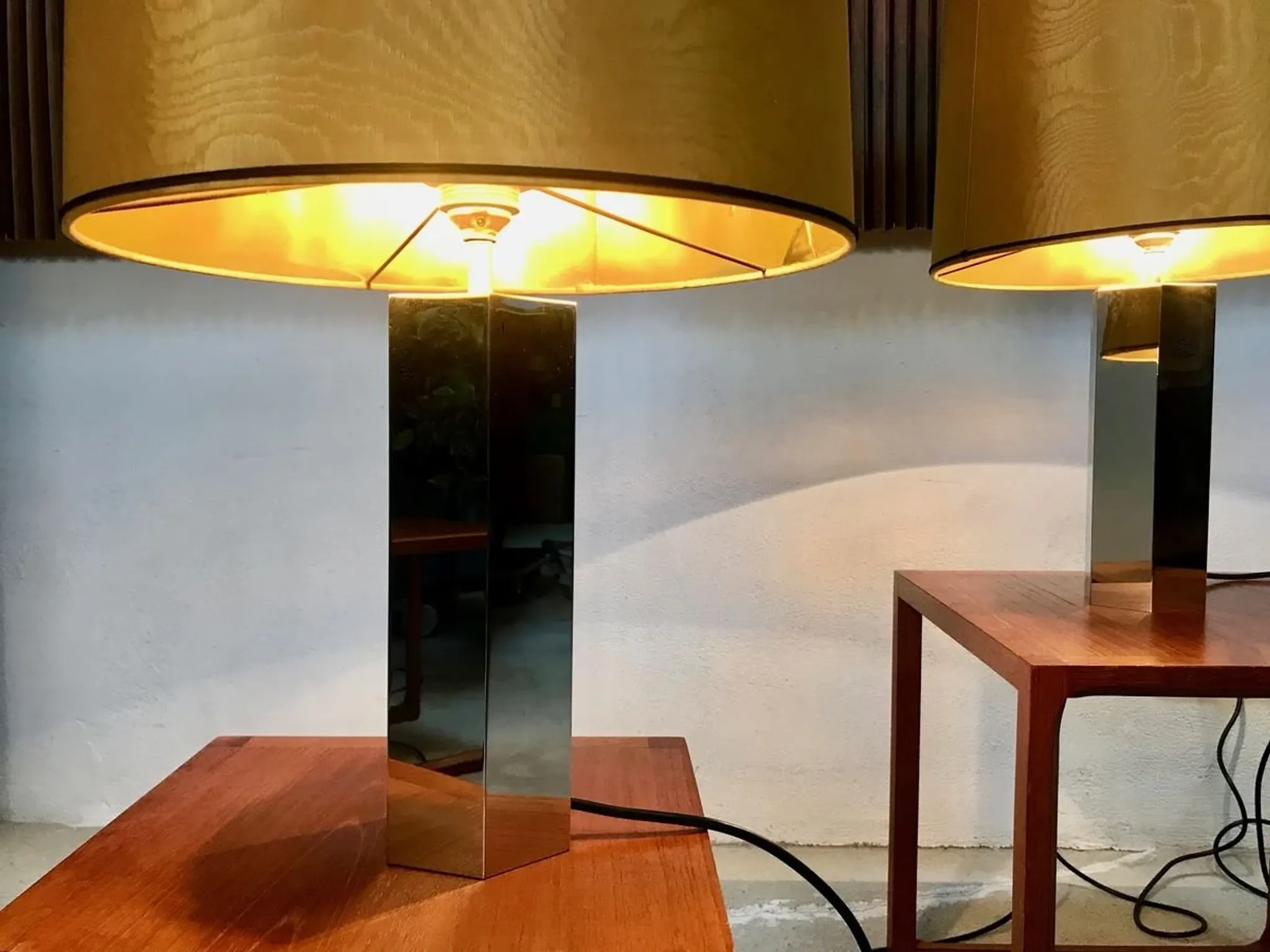 Sculptural Chromed Table Lamps by Ingo Maurer for Design M, 1960s, Set of 2