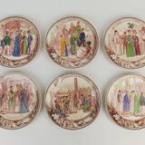 Six Sarreguemines plates "Universal Exhibition" from 1889
