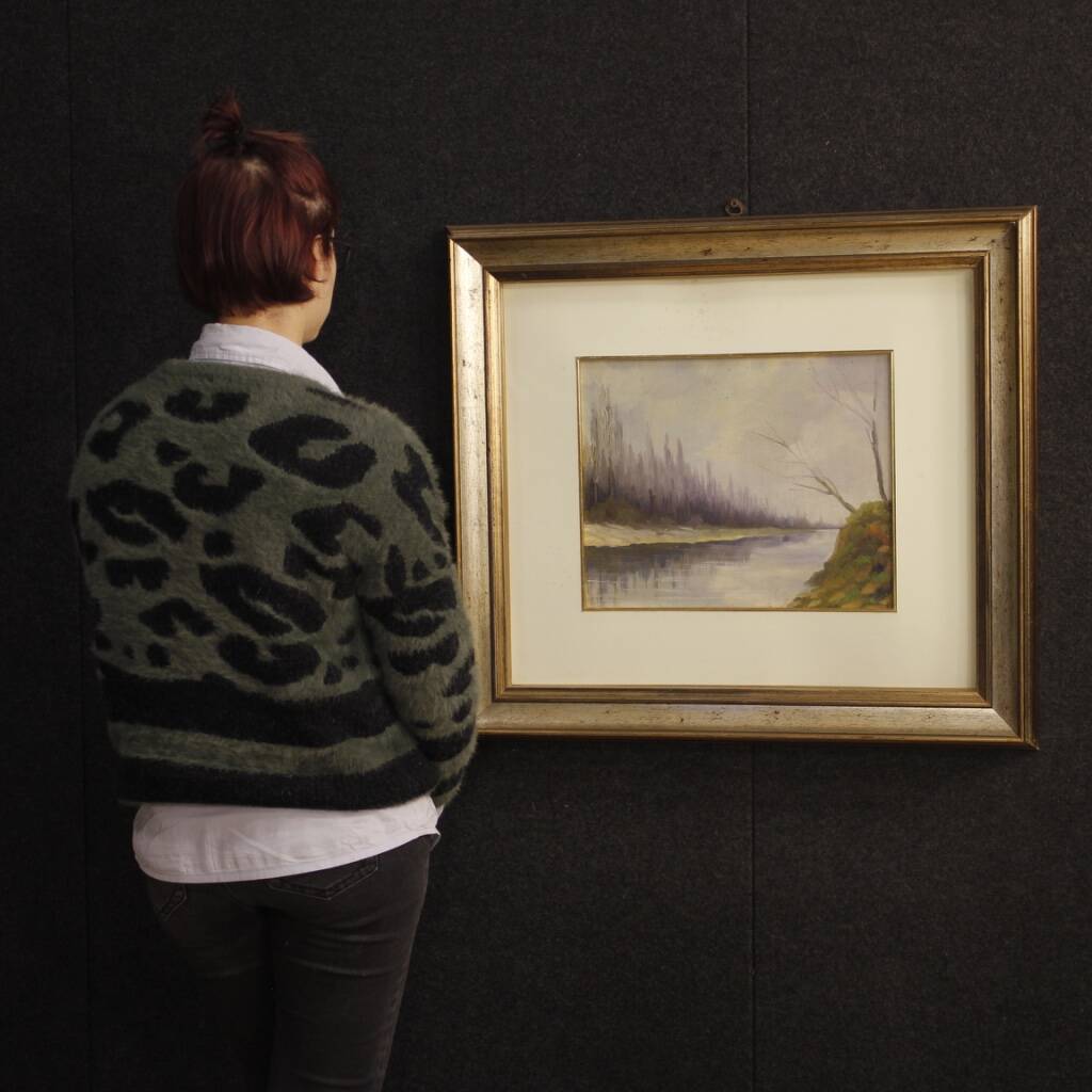 Signed Italian Landscape Painting From 20th Century