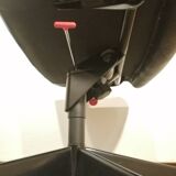 Vintage black leather office chair by Richard Sapper for Knoll 1979