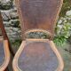 6 Louis XVI style chairs in solid beech and Cordovan leather, 1900