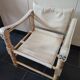 White leather safari chair