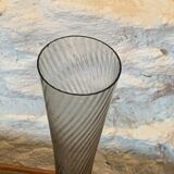 Vintage soliflore twisted glass grey vase
