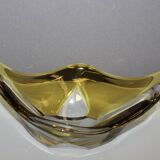 Yellow and clear crystal cup circa 1960