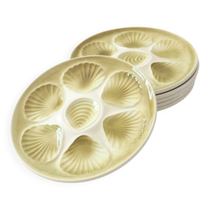 Série de 6 assiettes - coquillages