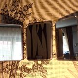 Triptych mirror with chain.