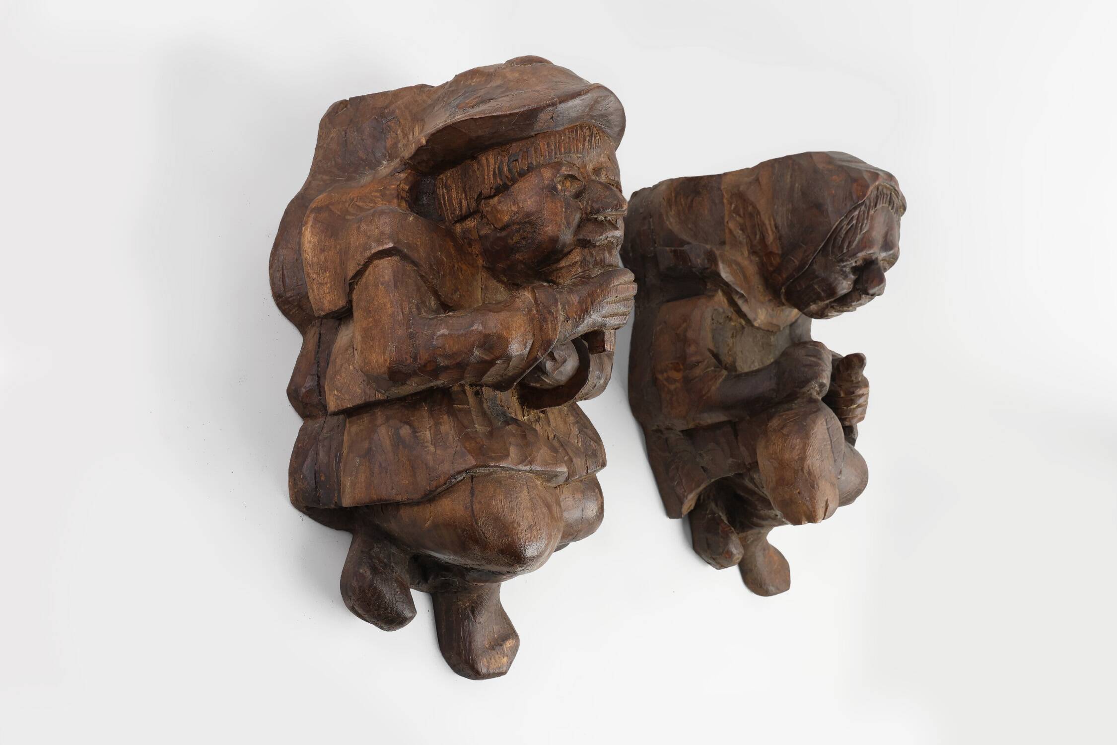 Hand-Carved Oak Wall Figure of a man, France ca. 1850