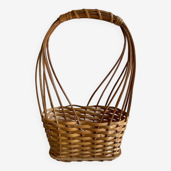 Wooden wicker basket