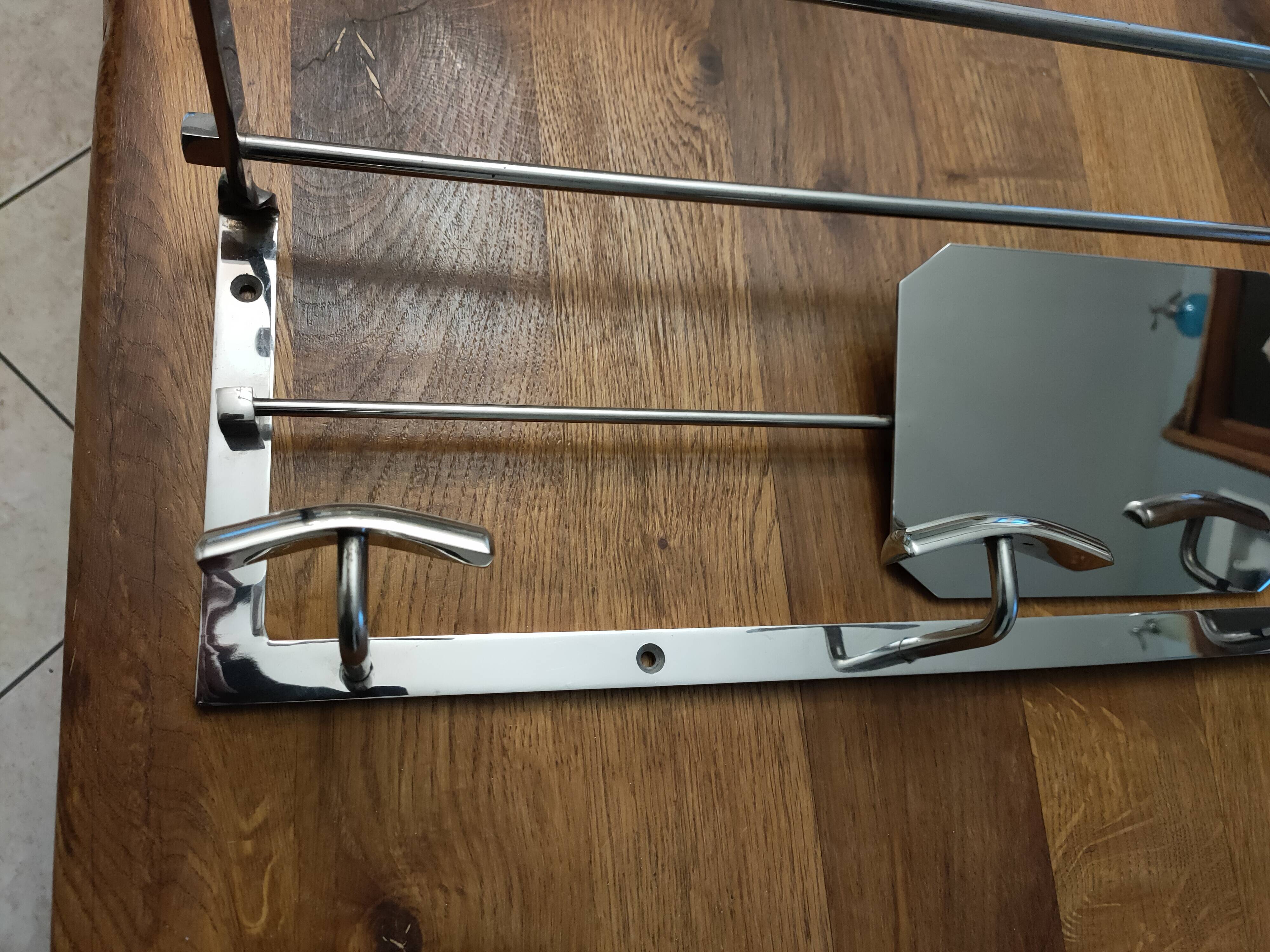 chrome coat rack with 4 hooks